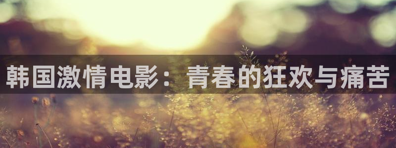 好好看影院：韓國激情電影：青春的狂歡與痛苦